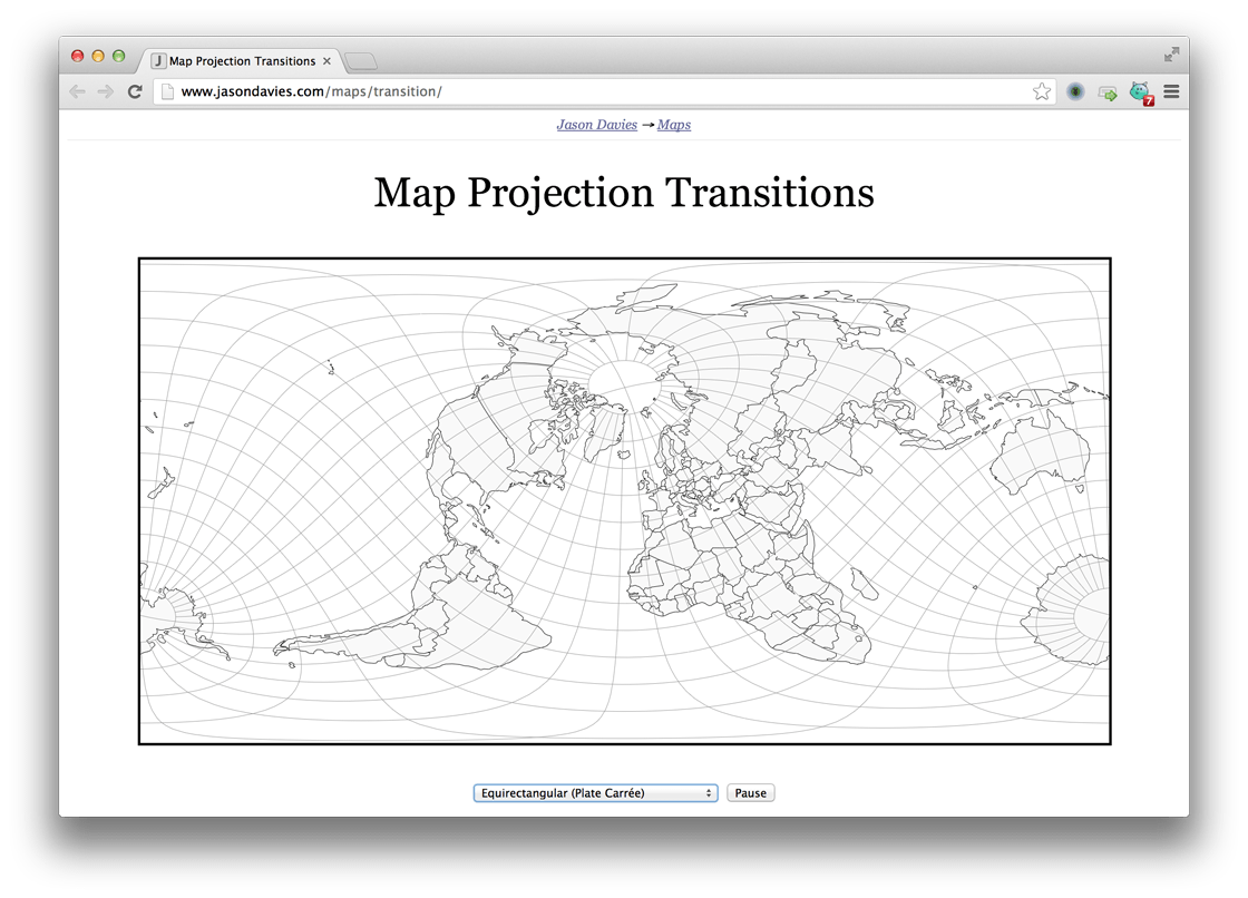 map projection transitions