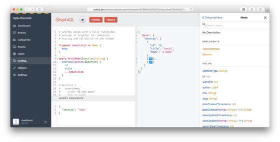 CraftQL – A drop-in GraphQL server for Craft CMS – Bram.us