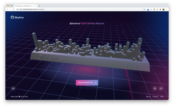 GitHub Skyline — Your GitHub Story in 3D – Bram.us