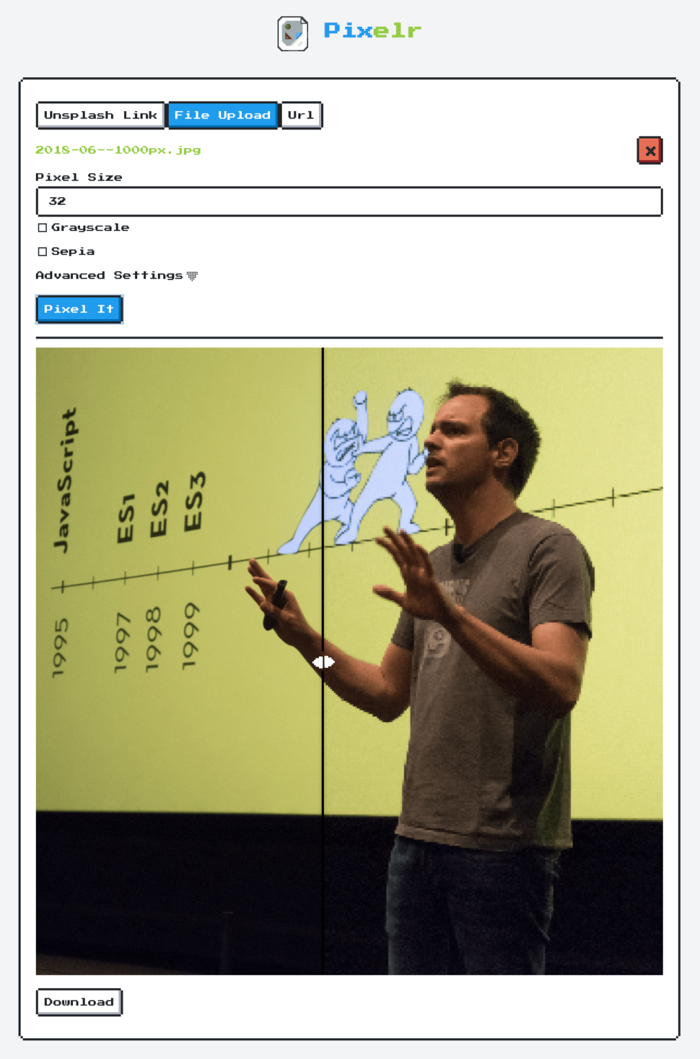 Convert an image to pixel “art” with Pixelr – Bram.us