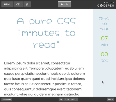A “Pure CSS” Remaining Reading Time Indicator with @scroll-timeline – Bram.us