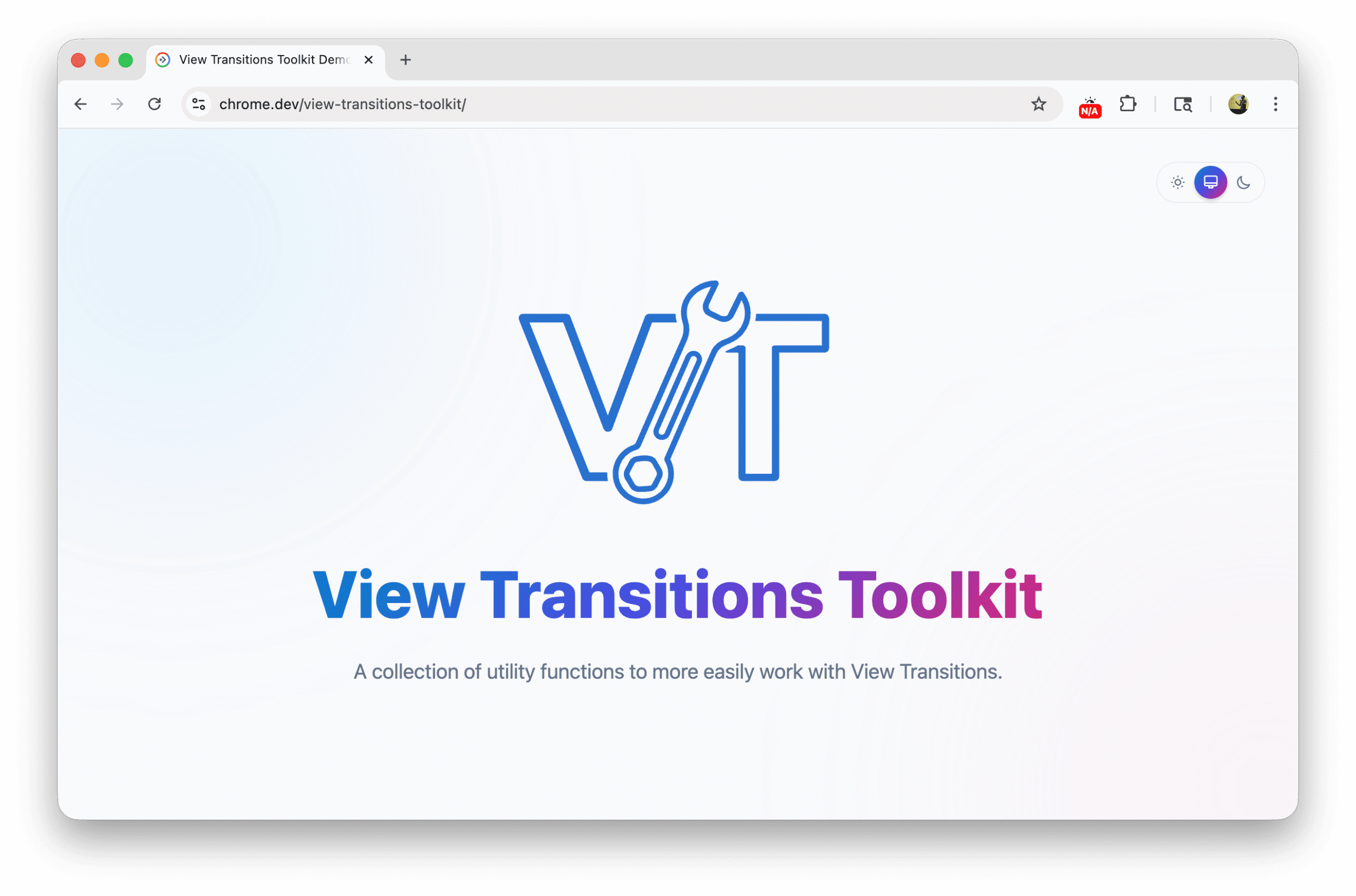 Introducing view-transitions-toolkit, a collection of utility functions to more easily work with View Transitions.